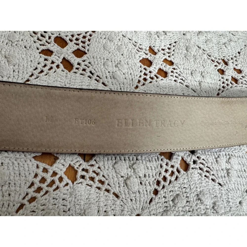 Ellen Tracy Black Embossed Leather Belt‎ Sz M